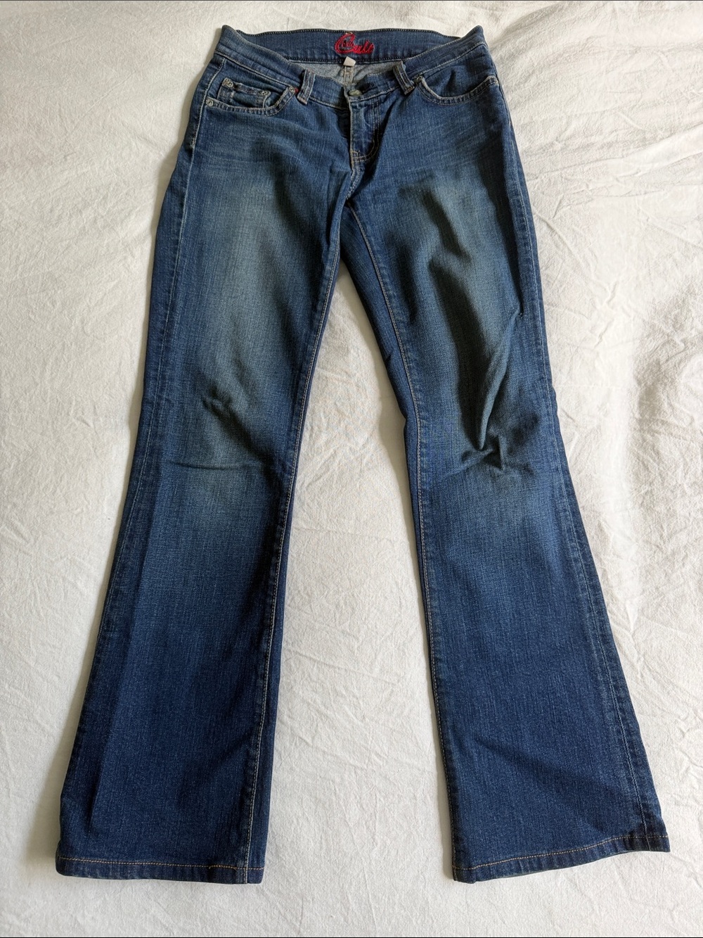 Women's Dark Blue Flare Jeans - Classic Flared Denim
